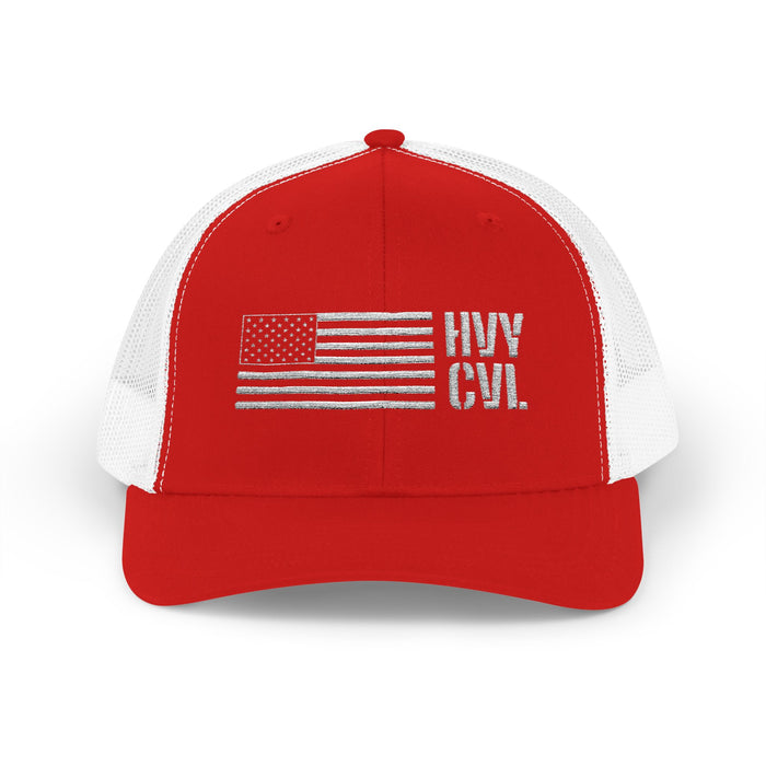 HVY CVL American Flag | Trucker Snapback detail