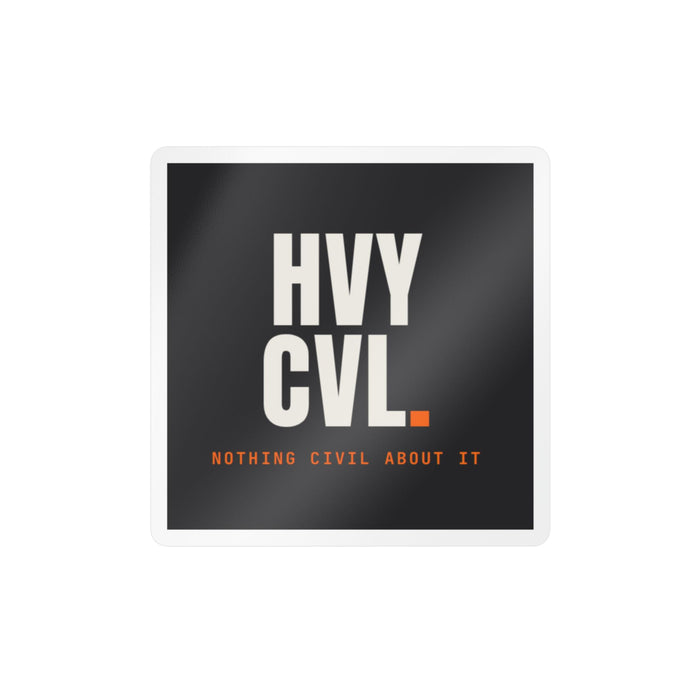 HVY CVL Mark | Hard Hat Sticker detail