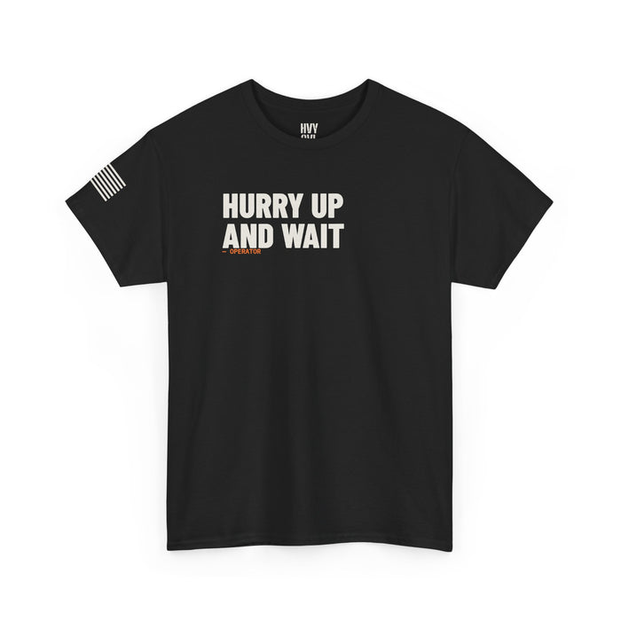 Hurry Up and Wait Tee detail